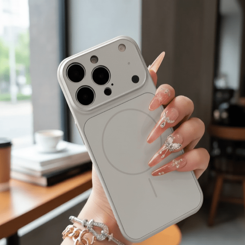Skanto | PHANTOMSHELL – Slim Frosted Glass MagSafe Case for iPhone