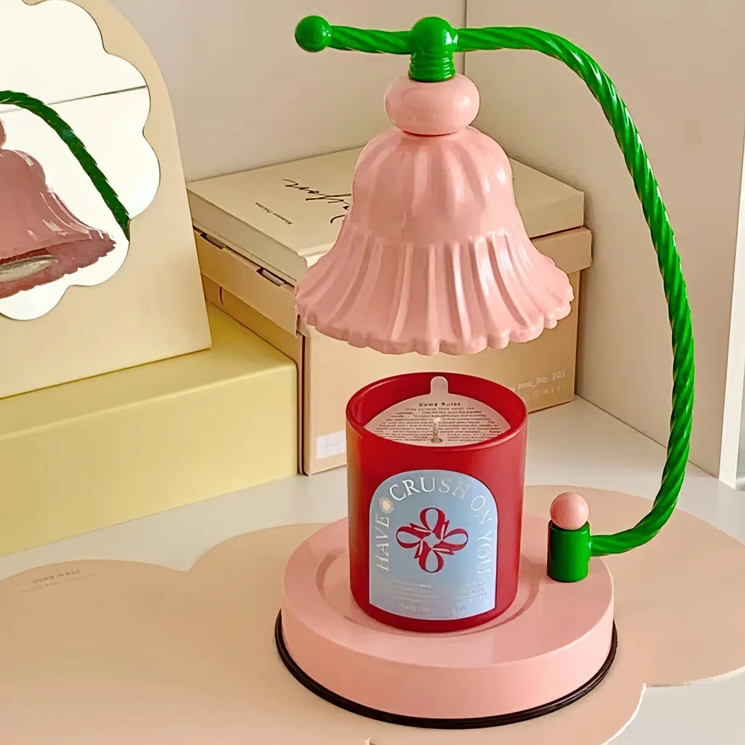 Skanto | BloomAura – Sjarmerende Rosa Glassbordlampe