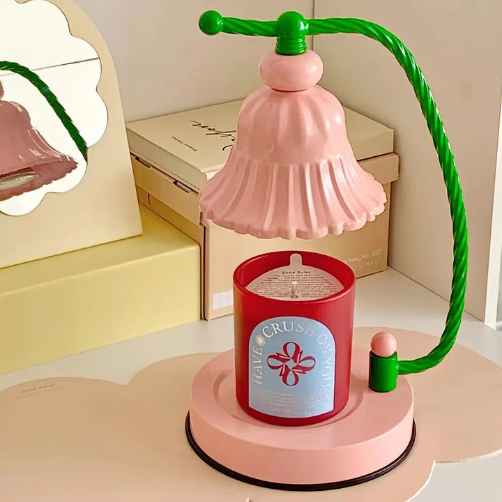 Skanto | BloomAura – Sjarmerende Rosa Glassbordlampe
