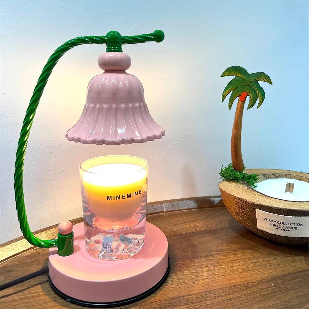 Skanto | BloomAura – Sjarmerende Rosa Glassbordlampe