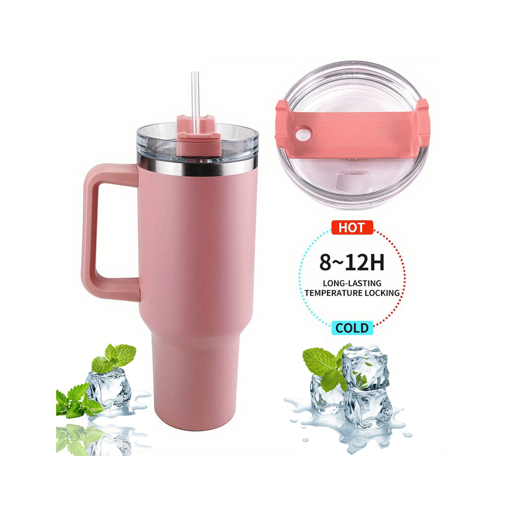 Tumbler Termokopp 1200 ml med håndtak, lokk og sugerør | Skanto