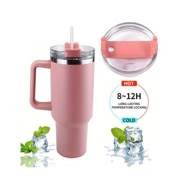 Tumbler Termokopp 1200 ml med håndtak, lokk og sugerør | Skanto