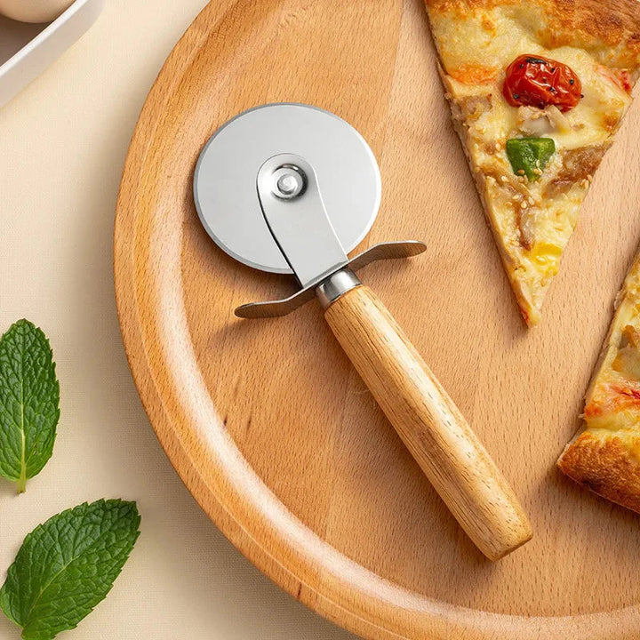 Pizzakutter med trehåndtak Bake deigkutter Kutt hjul skjærer | Skanto
