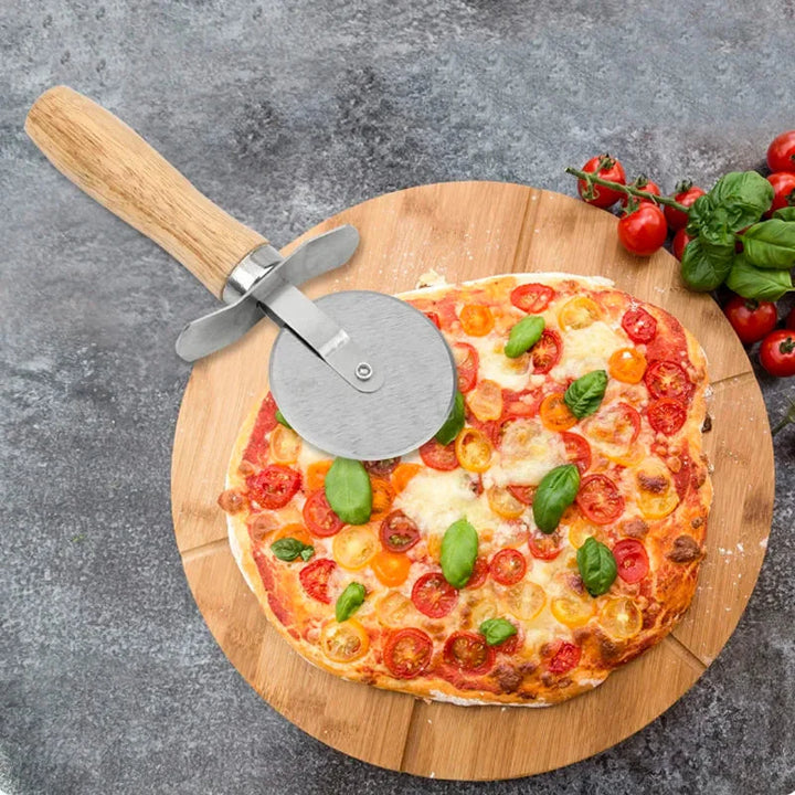 Pizzakutter med trehåndtak Bake deigkutter Kutt hjul skjærer | Skanto