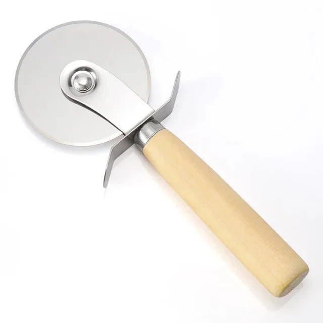 Pizza Cutter Trehåndtak Bakverk Skjærer Skjærehjul Skiver | Skanto
