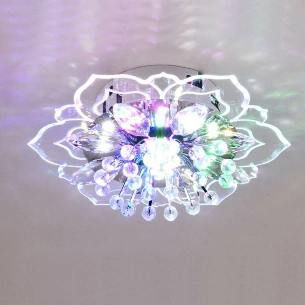 Skanto | FloralGlow LED Krystall Taklampe – Elegant Blomsterdesign