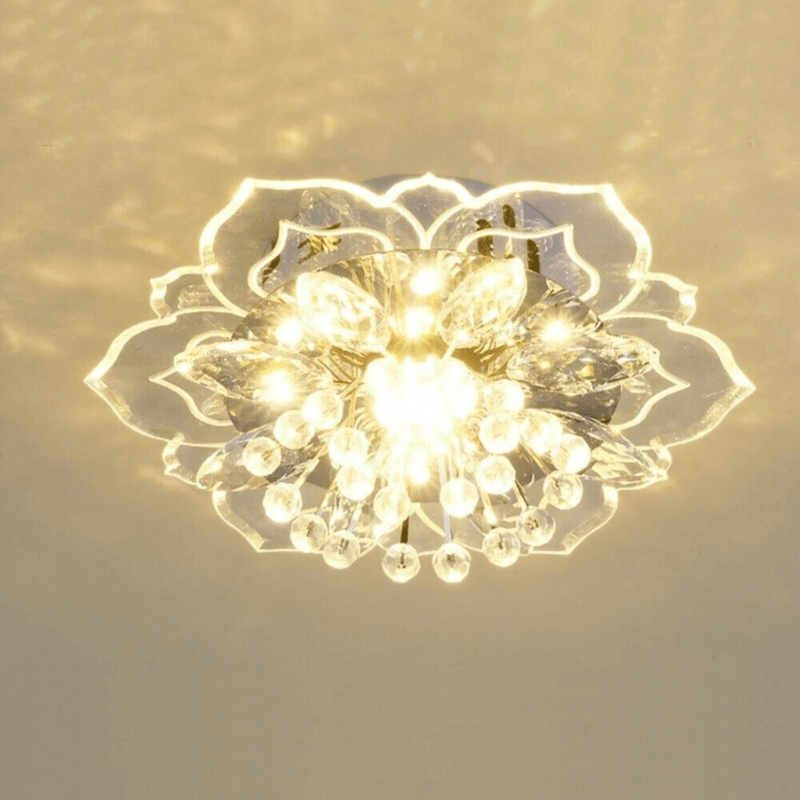 Skanto | FloralGlow LED Krystall Taklampe – Elegant Blomsterdesign