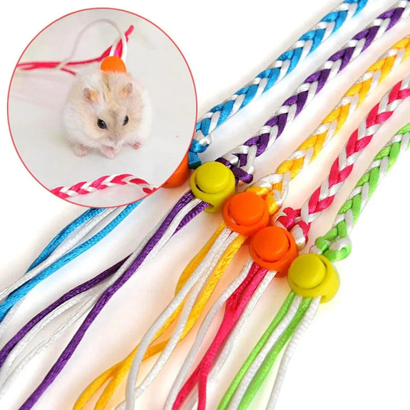 1.4m 2.0m Justerbar kjæledyr hamster båndsele tau gerbil bomull tau sele fører halsbånd for rotte mus hamster kjæledyr bur bånd | Skanto