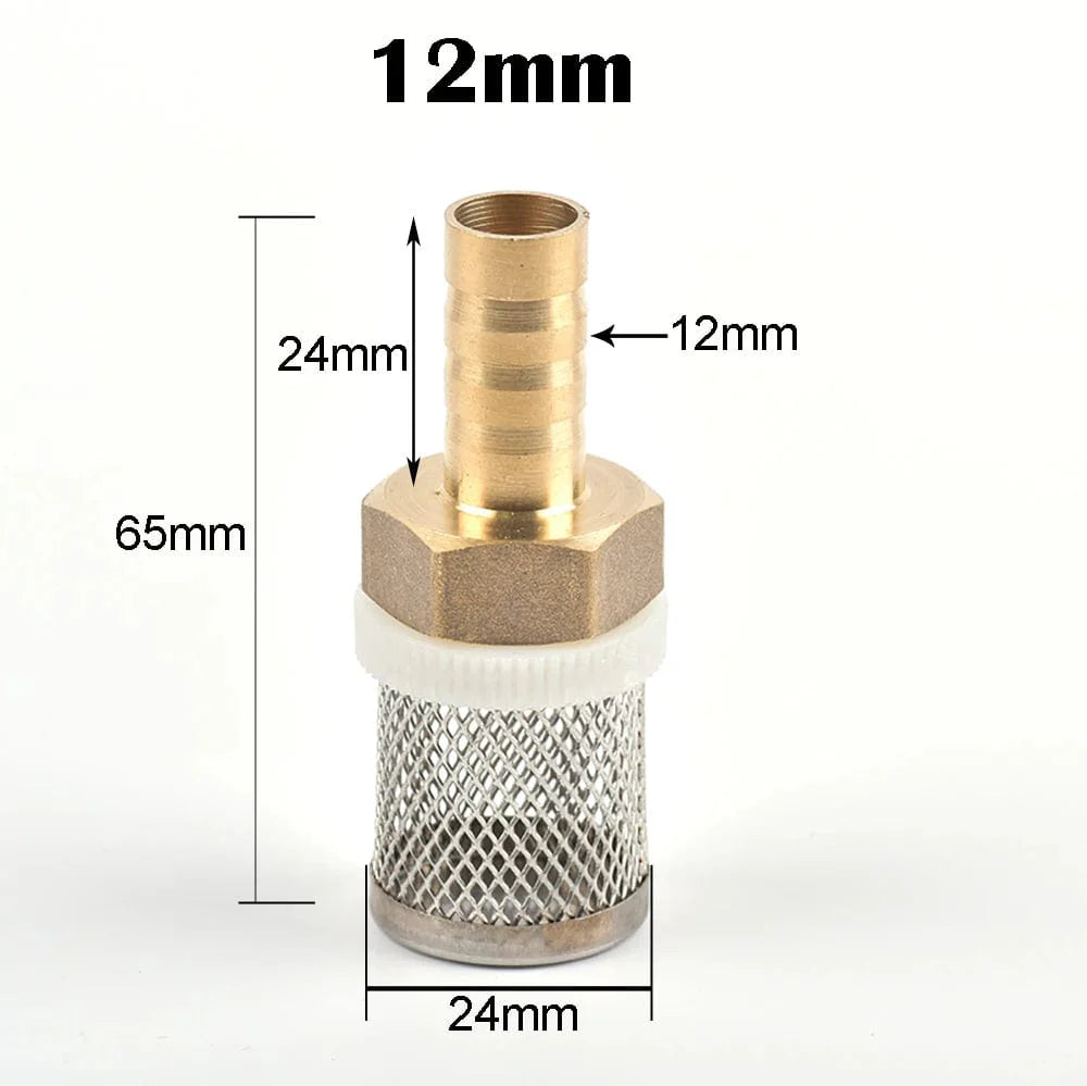 6-19mm Rustfritt Stål Nettfilter 1/2" Female Tomme Hage Vanning Pumpe Beskyttelse Slange Vannrensings Nett Messingfilter | Skanto