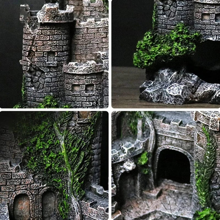 Kreativ Slottformet Fisketank Ornamenter Dekorasjon Landskapsarbeid Harpiks Rockery Akvarium Harpiks Rockery Hjemmehåndverk Ornamenter D9262 | Skanto