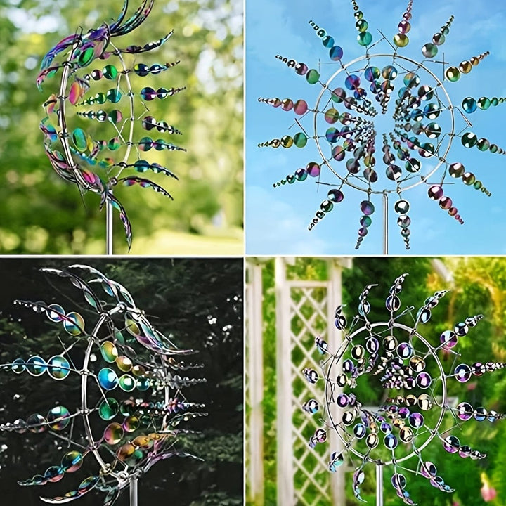 Skanto | 1 Stykke Magisk Metall Vindmølle, 3D Metall Utendørs Vindsang for Gård og Hage, Unike Metall Kinetiske Vindskulpturer & Vindsang, Vindfanger Metall Utendørs Gress Terrasse Dekorasjon Vindskulptur