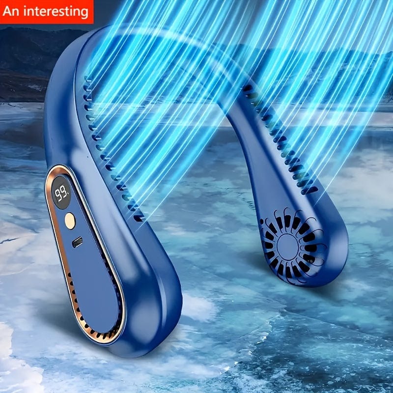 1pc Vaneless Hanging Neck Fan, Portable USB Cooler Fan Med 5 Hastigheter Og Digitale Skjerm - Super Sterk Teknologi Og Bladeless Design For Utendørsbruk | Skanto