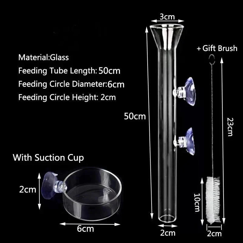 Tykt glass akvarium materieltube skål Gjennomsiktig fisketank reke snegle mat materielskål Akvariefisk matingstilbehør | Skanto