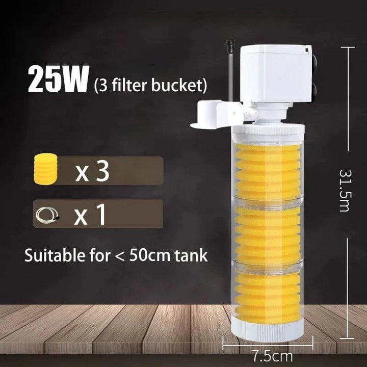 220V 5-I-1 Stille Filter for Akvarium Skilpadde Fisk Tank Nedsenkbar Vannpumpe Svampfilter Skimmer Lage Bølger Tilbehør | Skanto
