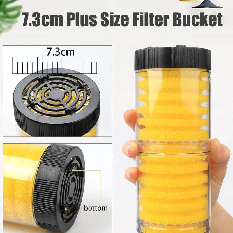 220V 5-I-1 Stille Filter for Akvarium Skilpadde Fisk Tank Nedsenkbar Vannpumpe Svampfilter Skimmer Lage Bølger Tilbehør | Skanto