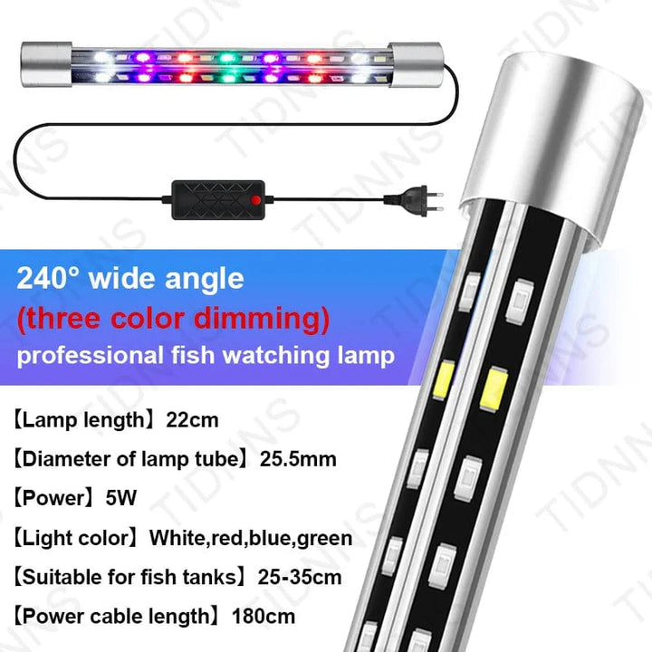 Akvarielampe LED Bred Vinkel Vanntett Fishtank Lampe Nedsenkbar Lysstyrke RGB Akvariedekor Lys Plante Vekst Lampe 22-57 | Skanto