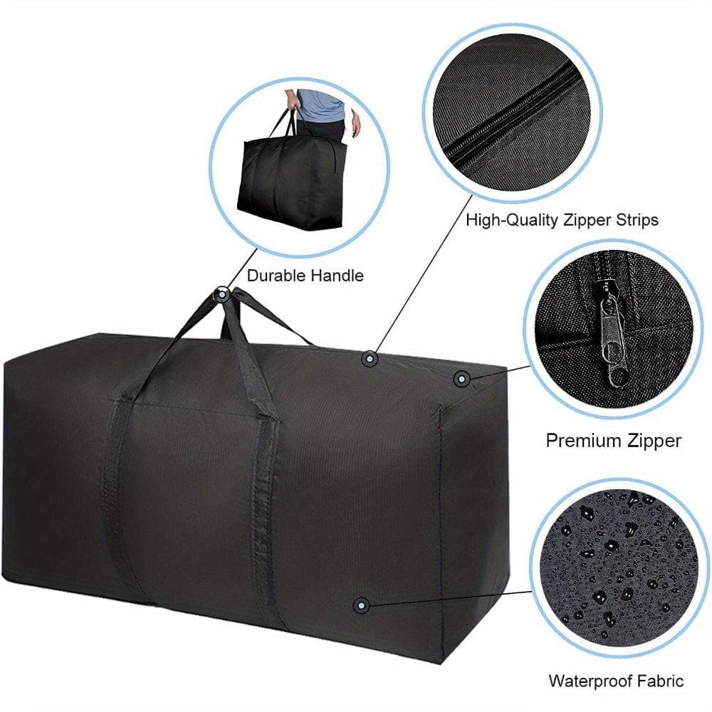 Skanto | 2 deler stor kapasitet flyttbar bag, med sterke glidelåser og bærehåndtak, oppbevaringsbag for klær, flyttemateriell, plassbesparende oppbevaringsbag organisator, egnet for flytting, reise, pakking