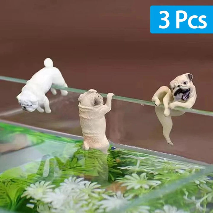1-3Pcs Mini Tegneserie Hund Ornament Harpiks Figurine DIY Håndverk Statue for Fiskebowl Fisketank Akvarium Tilbehør Hjem Dekorasjon | Skanto