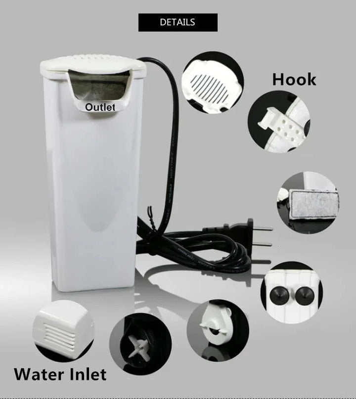 3W 200L/H Fossefall Akvariefilter Pumpe Skilpadde Fiskekar Lavt Vannivå Filter Oksygenpumpe Fisk Skilpadde Reptil Tilførsel 220-240V | Skanto