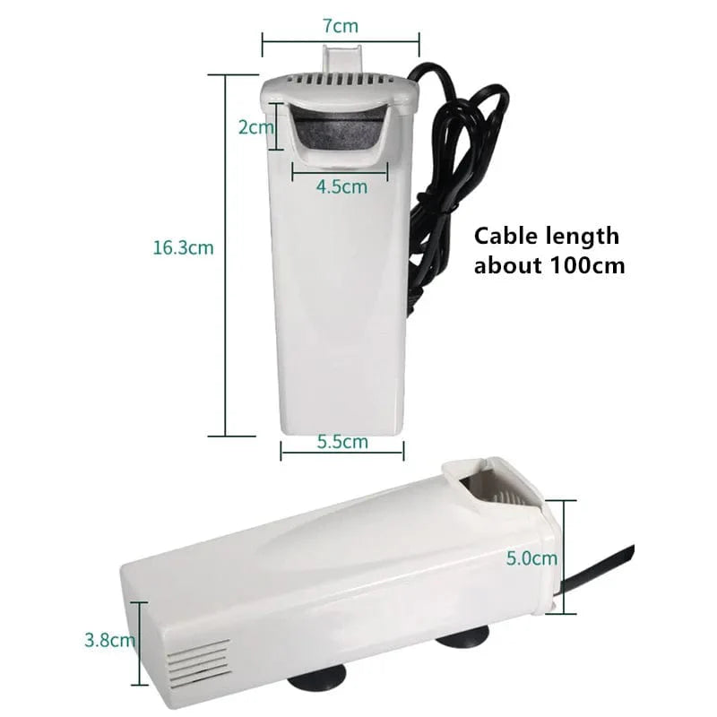 3W 200L/H Fossefall Akvariefilter Pumpe Skilpadde Fiskekar Lavt Vannivå Filter Oksygenpumpe Fisk Skilpadde Reptil Tilførsel 220-240V | Skanto