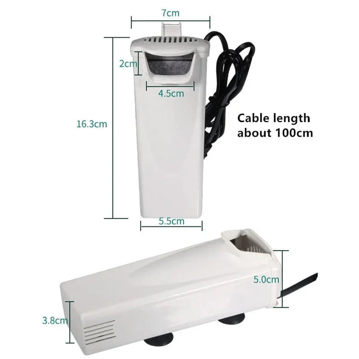 3W 200L/H Fossefall Akvariefilter Pumpe Skilpadde Fiskekar Lavt Vannivå Filter Oksygenpumpe Fisk Skilpadde Reptil Tilførsel 220-240V | Skanto