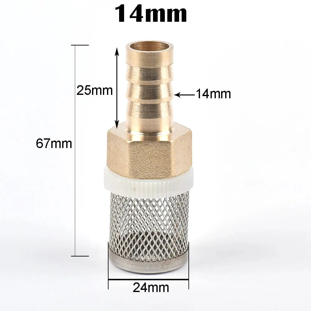 6-19mm Rustfritt Stål Nettfilter 1/2" Female Tomme Hage Vanning Pumpe Beskyttelse Slange Vannrensings Nett Messingfilter | Skanto
