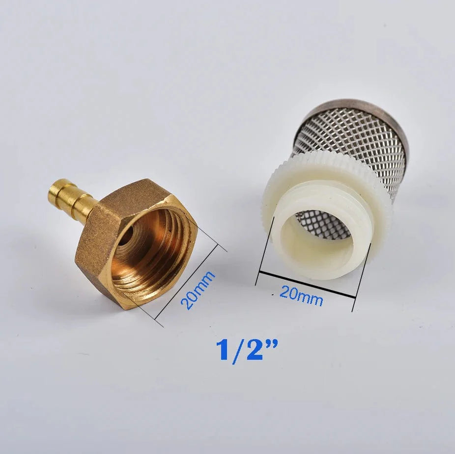 6-19mm Rustfritt Stål Nettfilter 1/2" Female Tomme Hage Vanning Pumpe Beskyttelse Slange Vannrensings Nett Messingfilter | Skanto