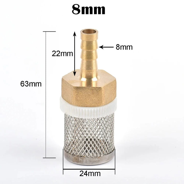 6-19mm Rustfritt Stål Nettfilter 1/2" Female Tomme Hage Vanning Pumpe Beskyttelse Slange Vannrensings Nett Messingfilter | Skanto