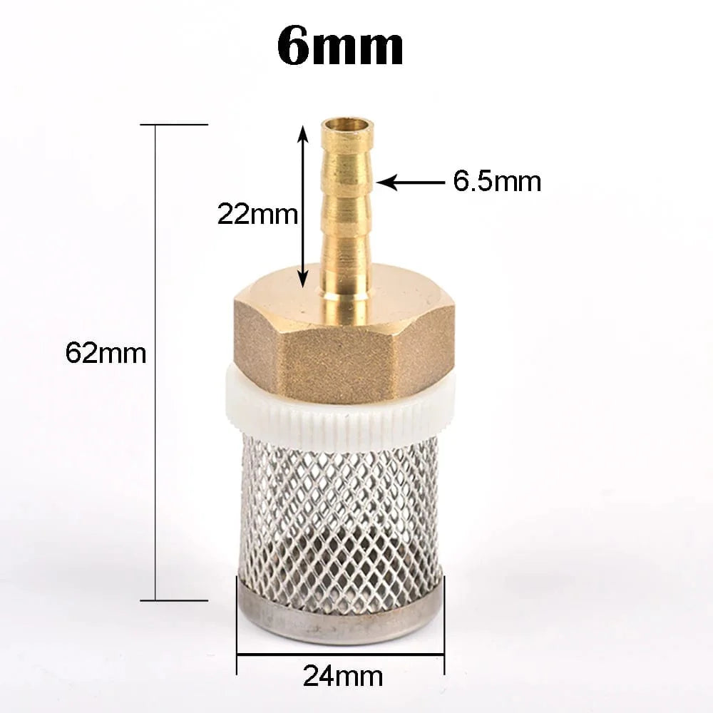 6-19mm Rustfritt Stål Nettfilter 1/2" Female Tomme Hage Vanning Pumpe Beskyttelse Slange Vannrensings Nett Messingfilter | Skanto