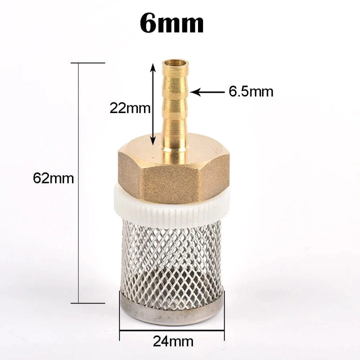6-19mm Rustfritt Stål Nettfilter 1/2" Female Tomme Hage Vanning Pumpe Beskyttelse Slange Vannrensings Nett Messingfilter | Skanto
