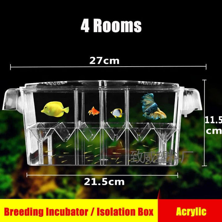 Akvarium Avlincubator Isolasjon Boks Dobbel Lag 4 Rom Transparent Akryl Selvflytende Fiskeg hatchery Boks Fisketank | Skanto