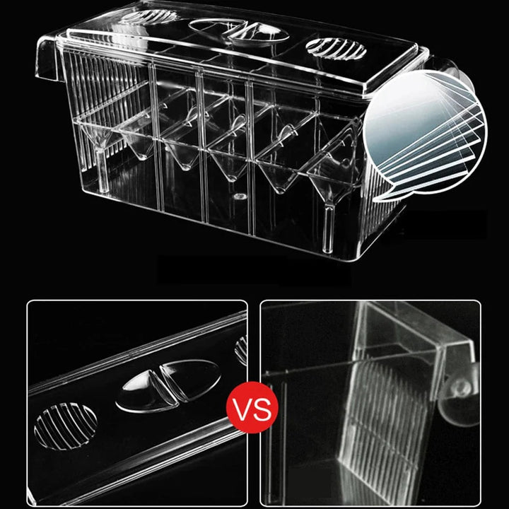 Akvarium Avlincubator Isolasjon Boks Dobbel Lag 4 Rom Transparent Akryl Selvflytende Fiskeg hatchery Boks Fisketank | Skanto