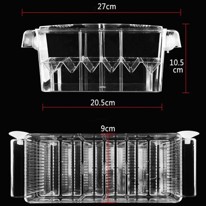 Akvarium Avlincubator Isolasjon Boks Dobbel Lag 4 Rom Transparent Akryl Selvflytende Fiskeg hatchery Boks Fisketank | Skanto