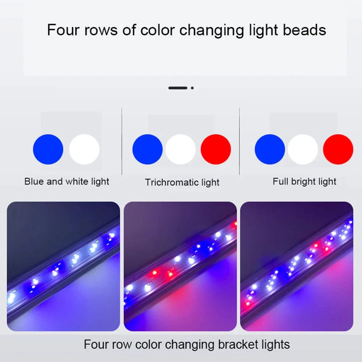 Akvarium LED-lys Super Slim Fisketank Lys Plantevekst Belysning 28-58cm Lysende Uttrekkbar Klemme 220V For Fisketank | Skanto