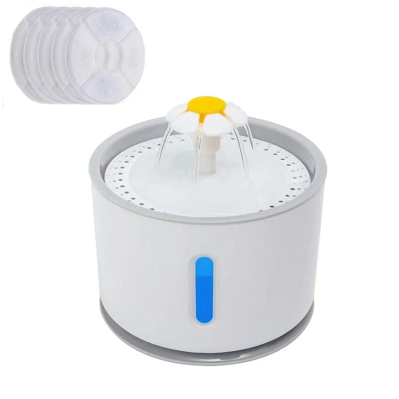 Automatisk Kattvannfontene med LED-belysning 5 Pakke Filter 2.4L USB Hunder Katter Stille Drikker Fôrskål Drikkedispenser | Skanto