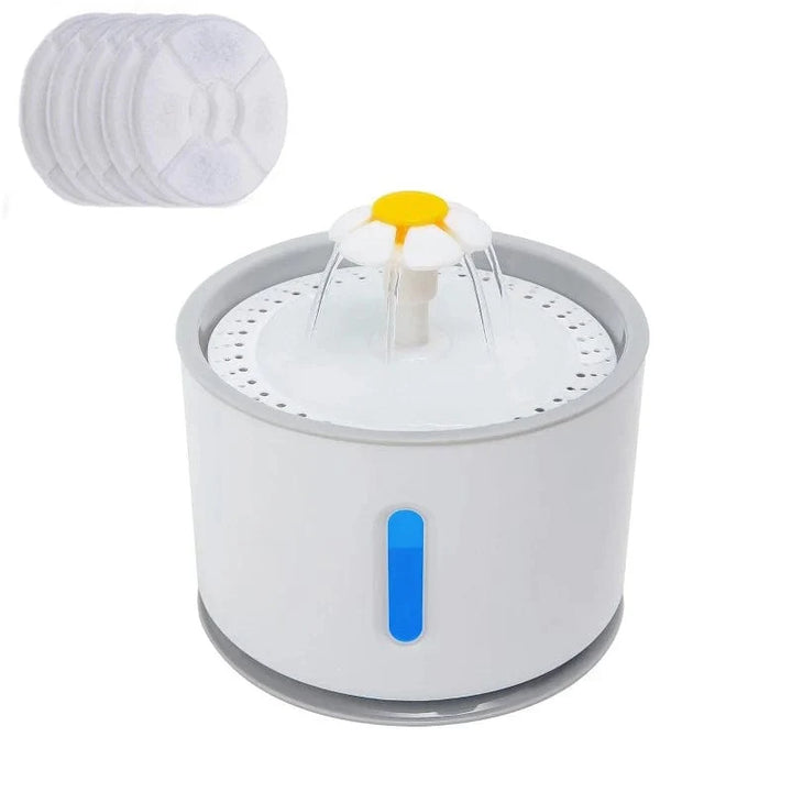 Automatisk Kattvannfontene med LED-belysning 5 Pakke Filter 2.4L USB Hunder Katter Stille Drikker Fôrskål Drikkedispenser | Skanto