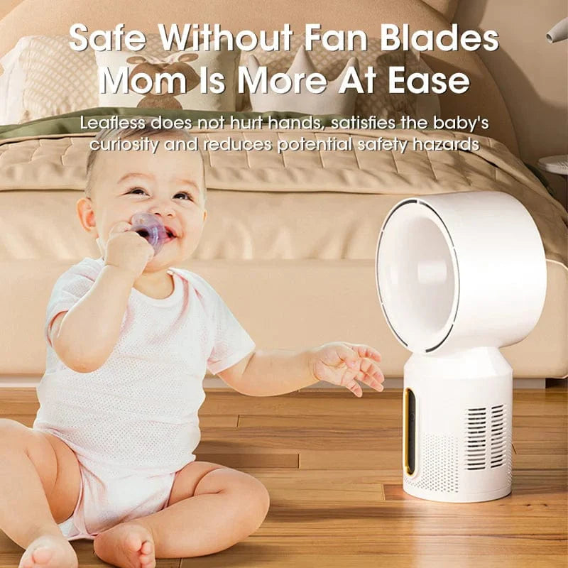 Desktop Bladeless Electric Fan Bordvifte 5-hastighets tårnvifte for baby kjøler luftkondisjonering USB oppladbar kjølevifte | Skanto