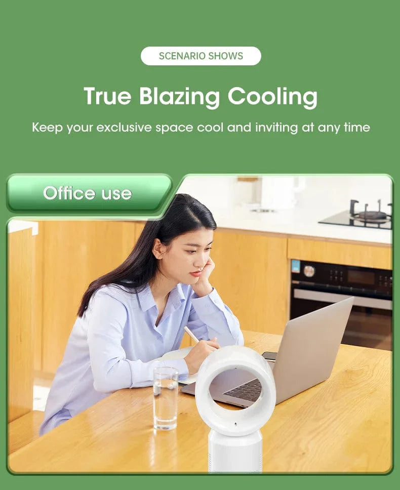 Desktop Bladeless Electric Fan Bordvifte 5-hastighets tårnvifte for baby kjøler luftkondisjonering USB oppladbar kjølevifte | Skanto