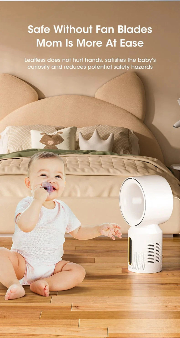 Desktop Bladeless Electric Fan Bordvifte 5-hastighets tårnvifte for baby kjøler luftkondisjonering USB oppladbar kjølevifte | Skanto