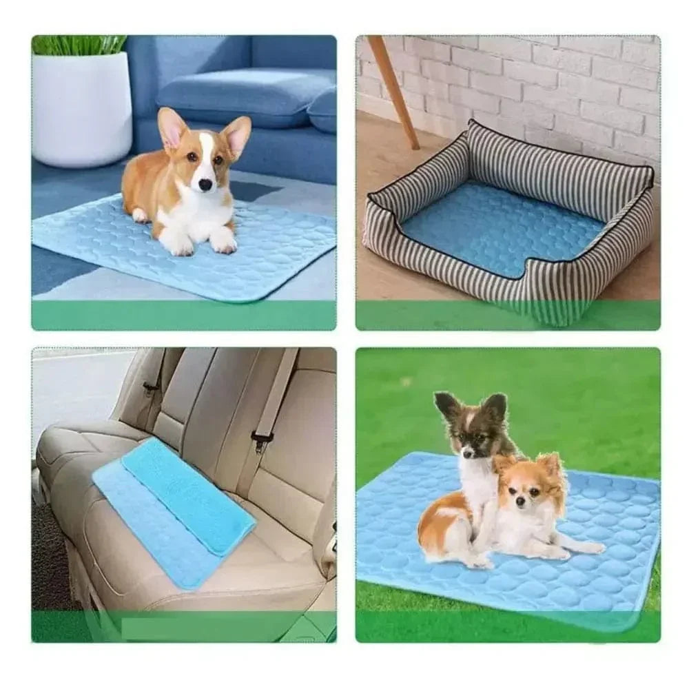 Hund Kjølepute Is Silke Stof Selv Kjølende Gel Pustende Vaskbar Sommer Kjæledyrmatte for Hunder Katter Sofa Kennel Seng Komfortabel La | Skanto