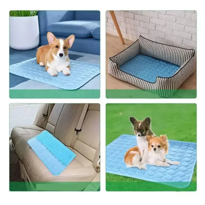 Hund Kjølepute Is Silke Stof Selv Kjølende Gel Pustende Vaskbar Sommer Kjæledyrmatte for Hunder Katter Sofa Kennel Seng Komfortabel La | Skanto