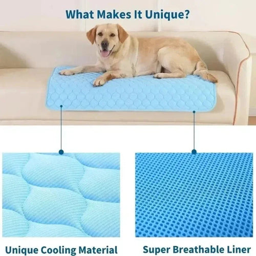 Hund Kjølepute Is Silke Stof Selv Kjølende Gel Pustende Vaskbar Sommer Kjæledyrmatte for Hunder Katter Sofa Kennel Seng Komfortabel La | Skanto