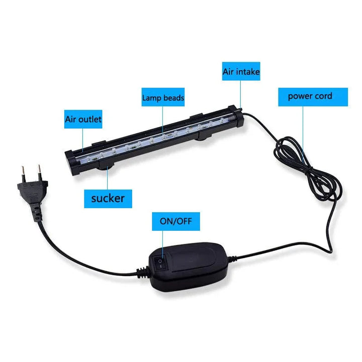 LED Luftboblem lampe akvarium undervanns nedsenkbar fiske tank lampe fargeendring lager oksygen til fiske tank | Skanto