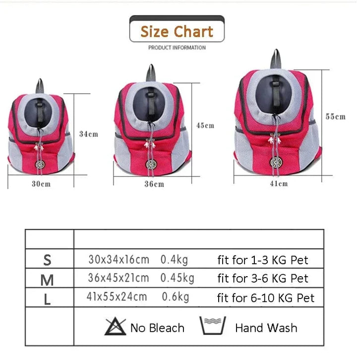 Pet Dog Travel Backpack Portable Outdoor Breathable Mesh Cat Puppy Double Shoulder Carrier Bag for Small Large Dogs Pet Supplies | Skanto