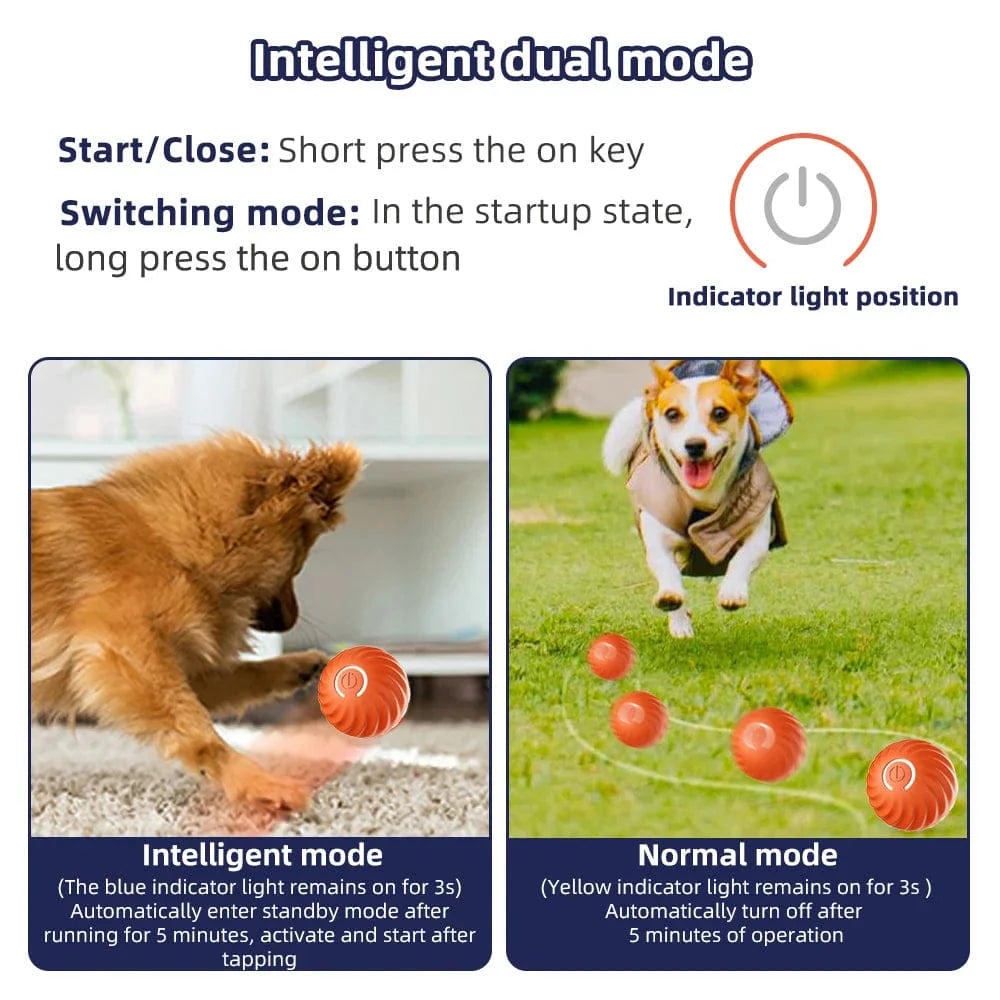 Smart hundelekeball Elektronisk interaktiv kjæledyrlekeball USB automatisk bevegelig sprettende for valp bursdagsgave katt produkt | Skanto