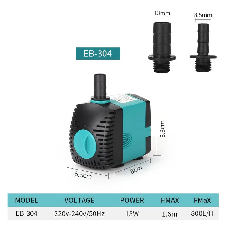 Ultra-Stille 3-60W Nedsenkbar Vannfontene Pumpe Filter Fiskedam Akvarium Vannpumpe Tankfontene EU US 220V-240V | Skanto