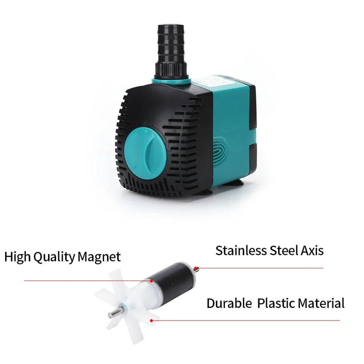 Ultra-Stille 3-60W Nedsenkbar Vannfontene Pumpe Filter Fiskedam Akvarium Vannpumpe Tankfontene EU US 220V-240V | Skanto