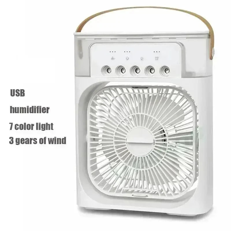 Ny 3 I 1 Viftekjøler Husholdning Mini Vifte Klimaanlegg LED Nattlys Bærbar Luftfukter Luftjusteringsvifte Kontor Hjem Vifte | Skanto