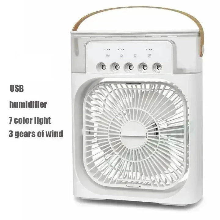 Ny 3 I 1 Viftekjøler Husholdning Mini Vifte Klimaanlegg LED Nattlys Bærbar Luftfukter Luftjusteringsvifte Kontor Hjem Vifte | Skanto