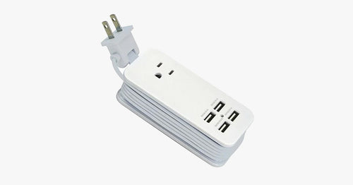 Skanto | Bærbar ladestasjon med 4 USB-porter - Universallader og 1,5 m lang kabel - Best for reise